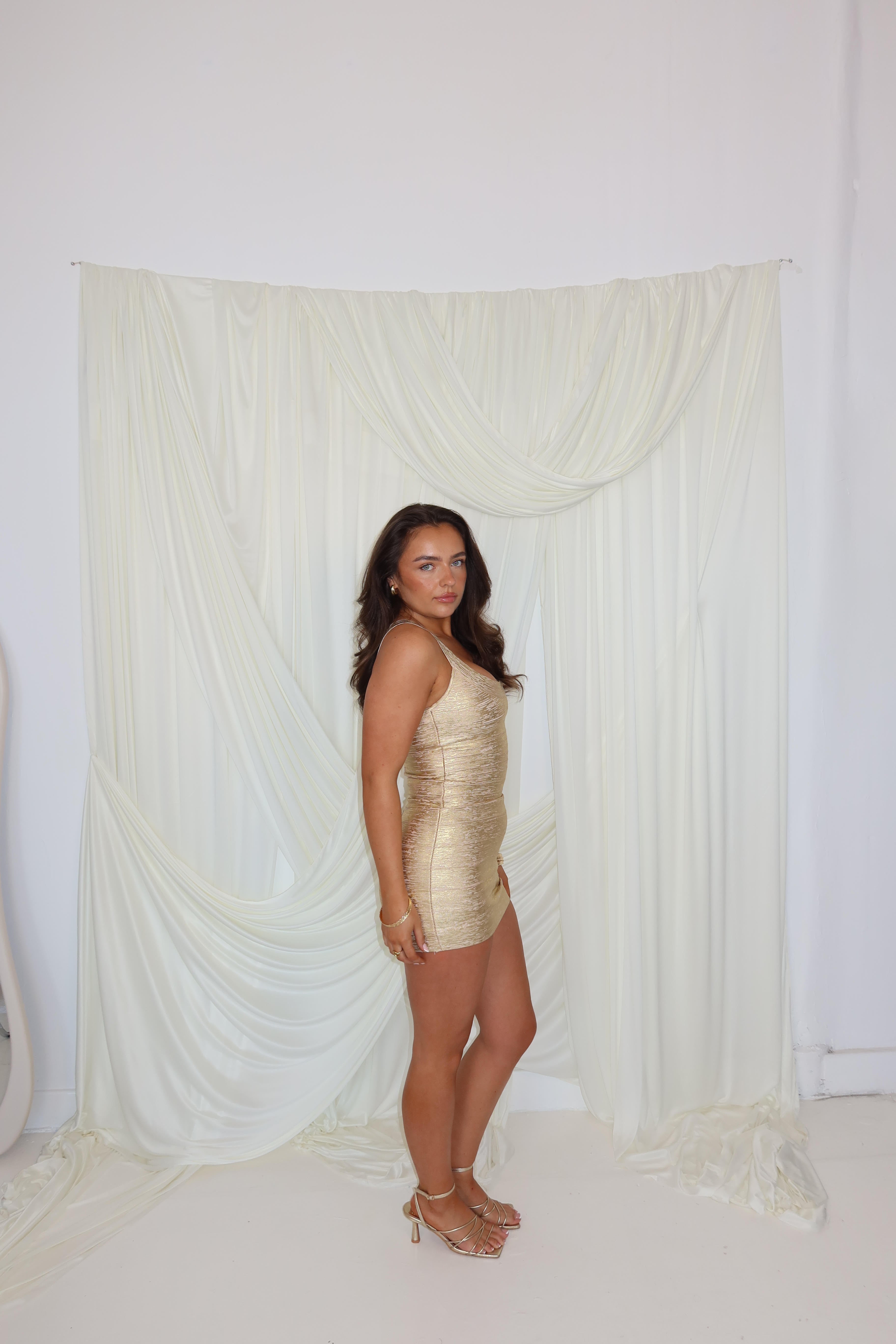 House Of CB 'The OG' Gold Bandage Mini Dress